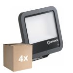 Fordelspakke 4x Ledvance LED Projektør Aluminium Sort 69W 10000lm 100D - 840 Kold Hvid | IP66 - Lyssensor - Symmetrisk