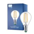 Philips Master Ultra Efficient LED E14 P&aelig;re Filament Klar 2.3W 485lm - 827 Ekstra Varm Hvid | Erstatter 40W