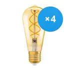 Fordelspakke 4x Ledvance Vintage 1906 LED E27 Pære guld 4W 300lm - 820 ekstra varm hvid | dæmpbar - erstatter 25W